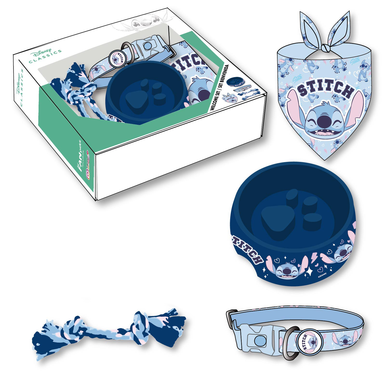 set bienvenida Stitch